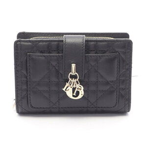 Dior My Dittany Cannage Bifold Wallet Leather Black